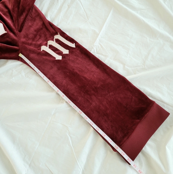 Fashion Nova Cranberry Velour cropped Zip Up DREAM Hoodie,Bell Sleeves, Size XL - Picture 10 of 11